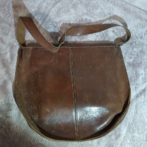 Bob Timberlake Brown Leather Messenger Bag - Picture 4 of 6
